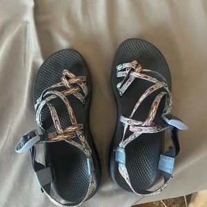 Women’s Blue/ Multicolored Chacos sandals in like new condition
